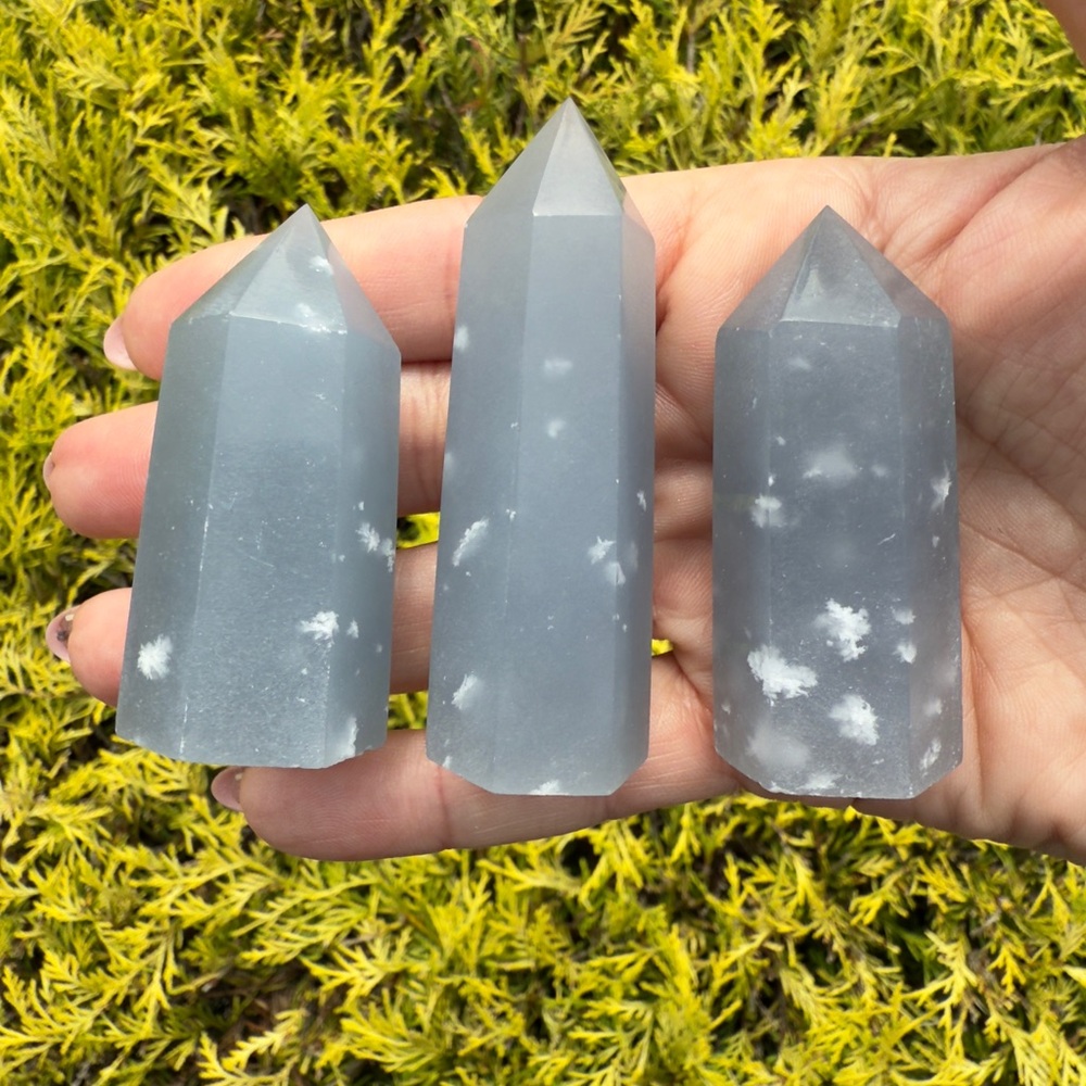 RARE! Snowflake Angelite Tower